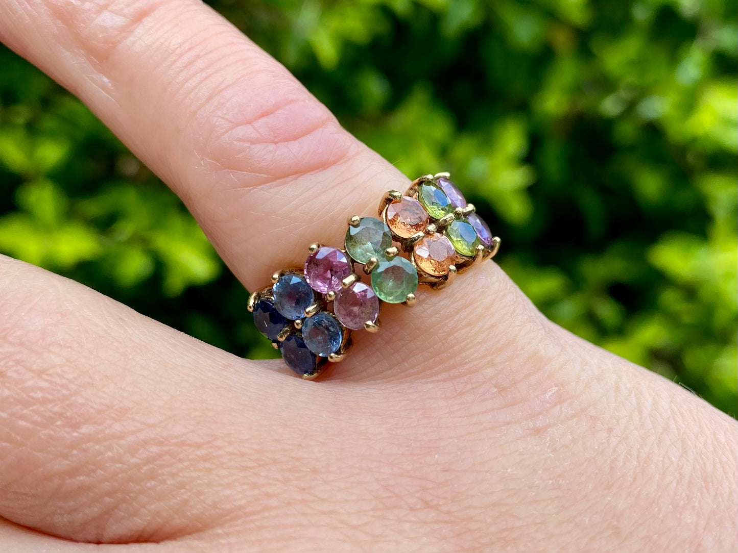 9ct Gold Multi-Coloured Sapphire Ring