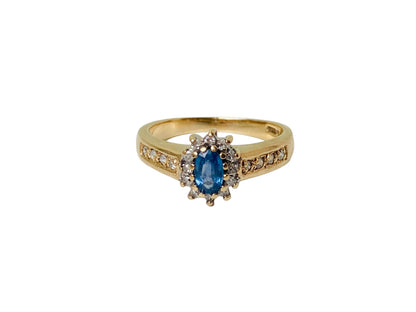 Vintage 9ct Gold Sapphire & Diamond Ring