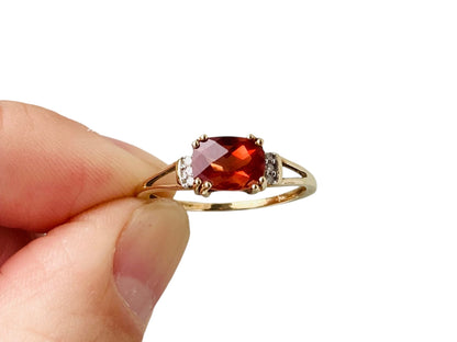 9ct Gold Hessonite Garnet Ring