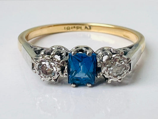 Antique 18ct Gold Sapphire & Diamond Ring