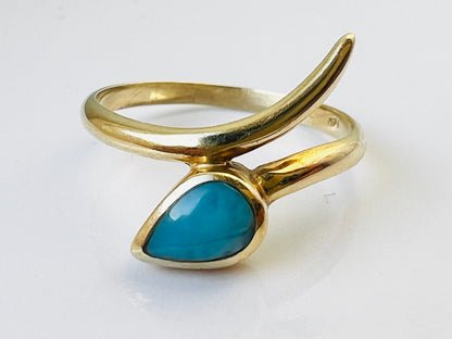 14ct Gold Turquoise Snake Ring