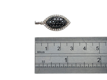 9ct Gold Black & White Diamond Pendant