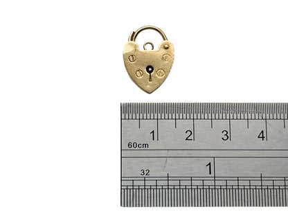 Vintage 9ct Gold Heart Padlock Clasp