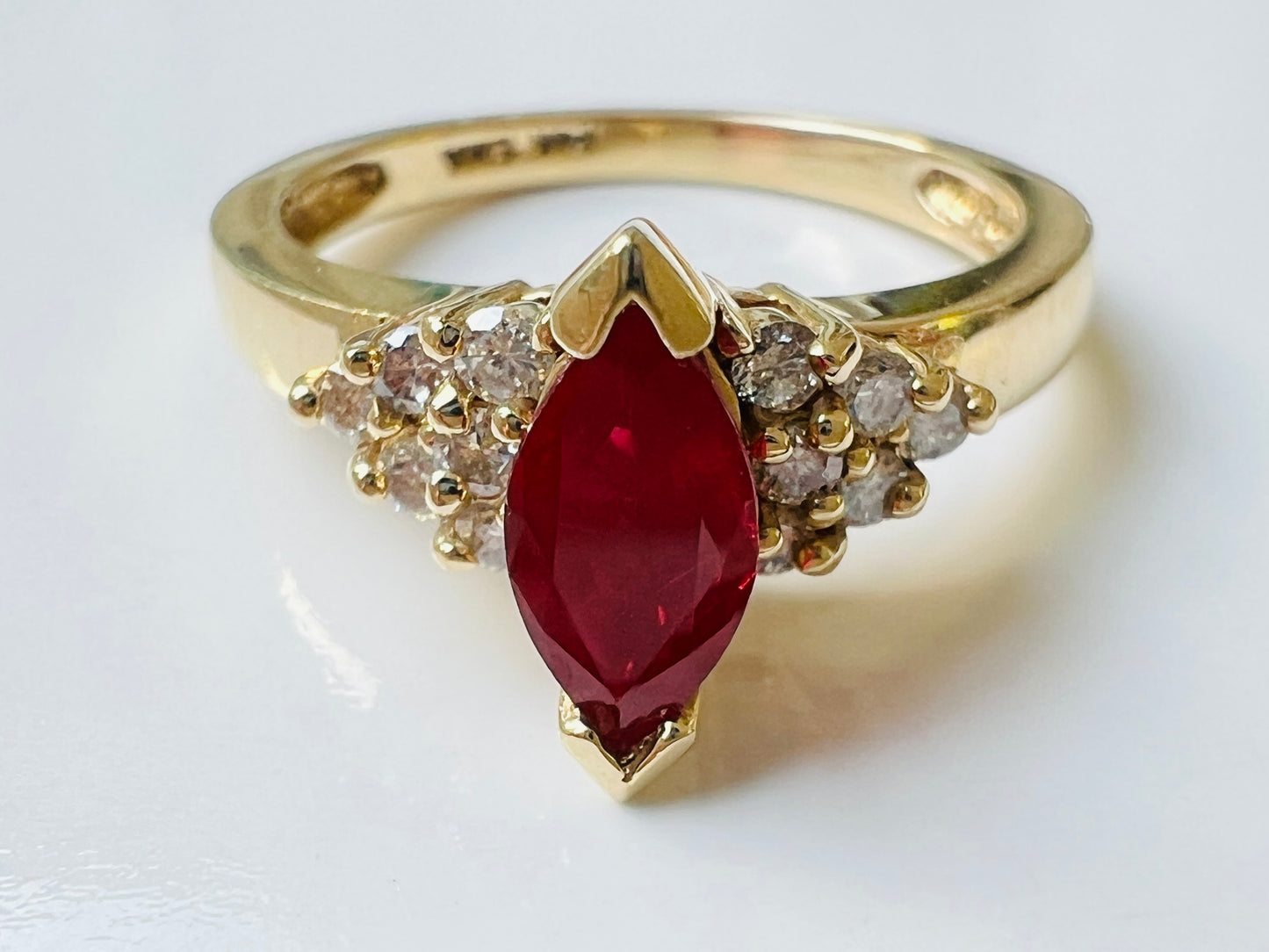 14ct Gold Ruby & Diamond Ring