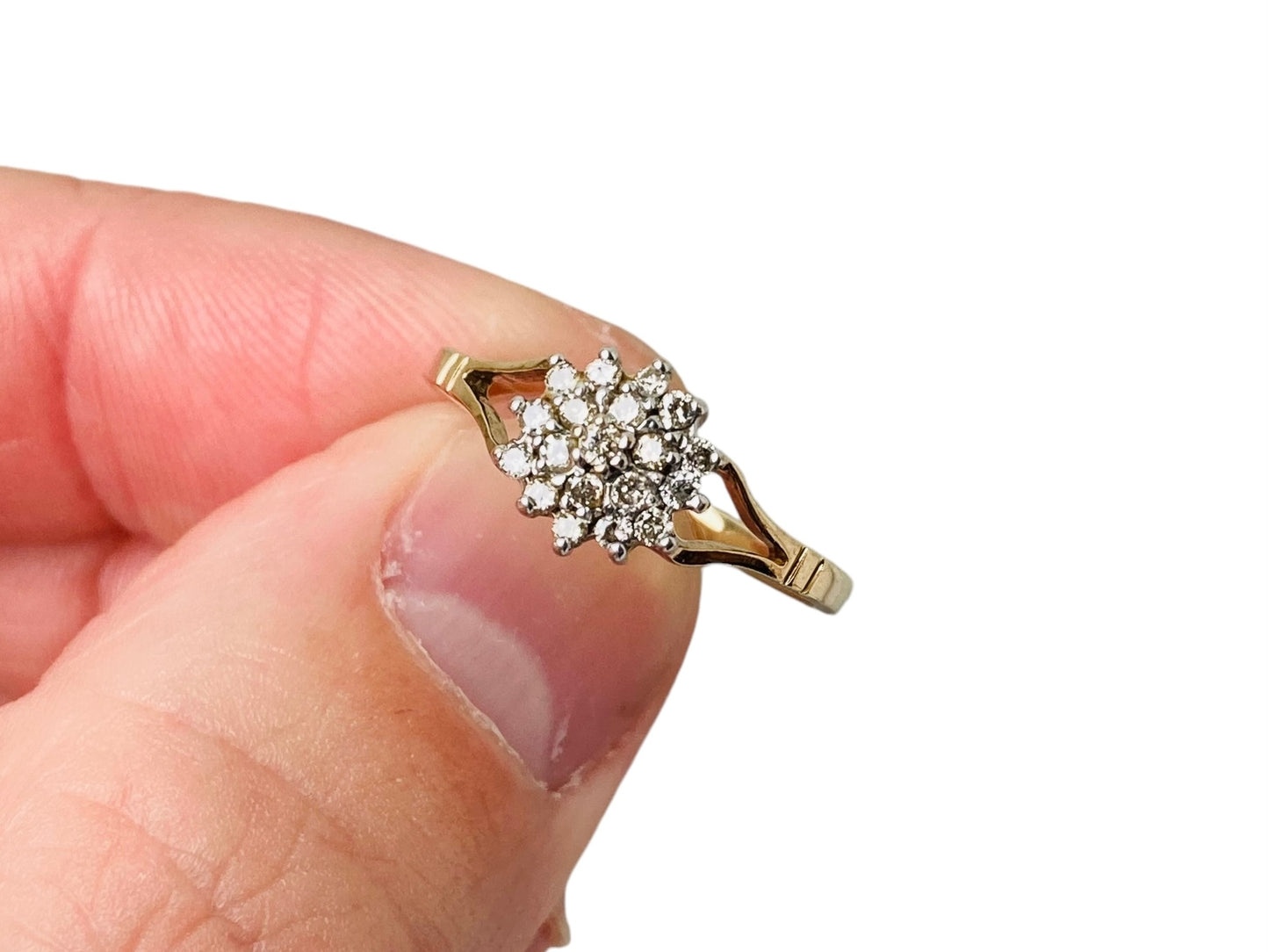 9ct Gold 0.25ct Diamond Cluster Ring