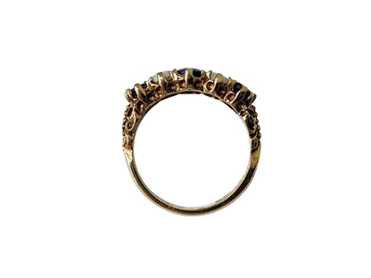 Vintage 9ct Gold Opal & Garnet Ring