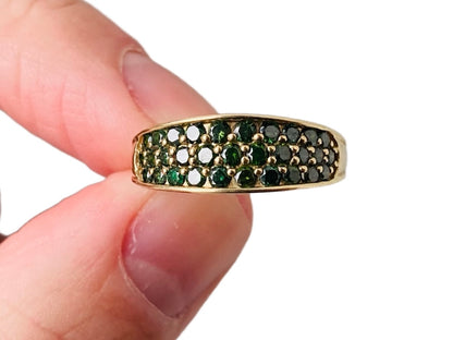 9ct Gold Green Diamond Ring