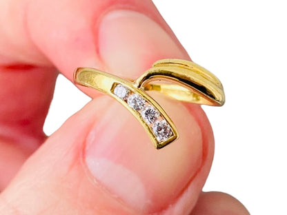 Vintage 18ct Gold Diamond Curve Ring