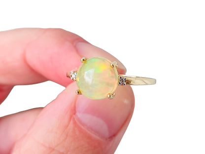 9ct Gold Opal & Diamond Ring
