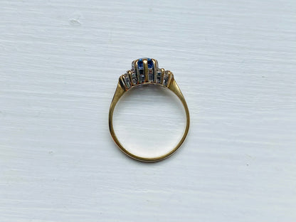 9ct Gold Sapphire & Diamond Ring