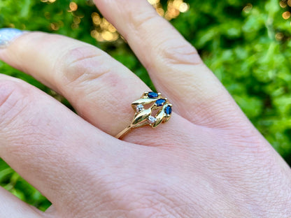 9ct Gold Sapphire & Diamond Ring