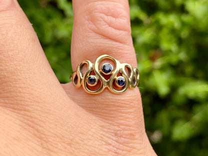 Vintage 9ct Gold Sapphire Ring