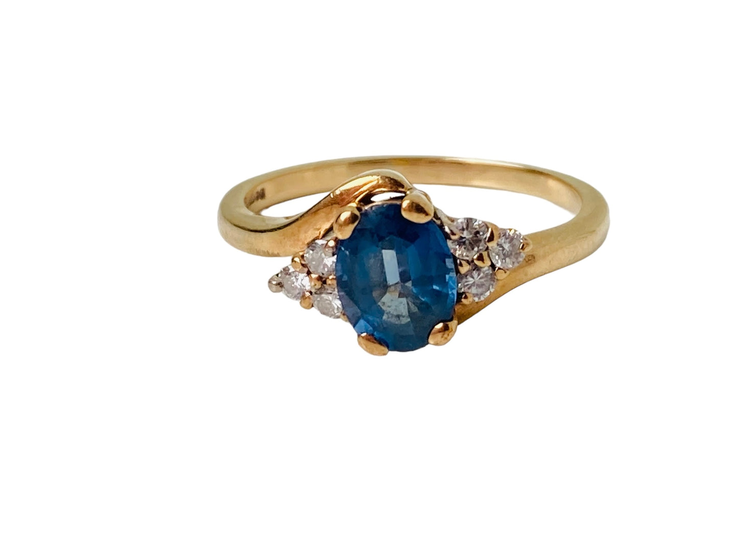 Vintage 9ct Gold Sapphire & Diamond Ring