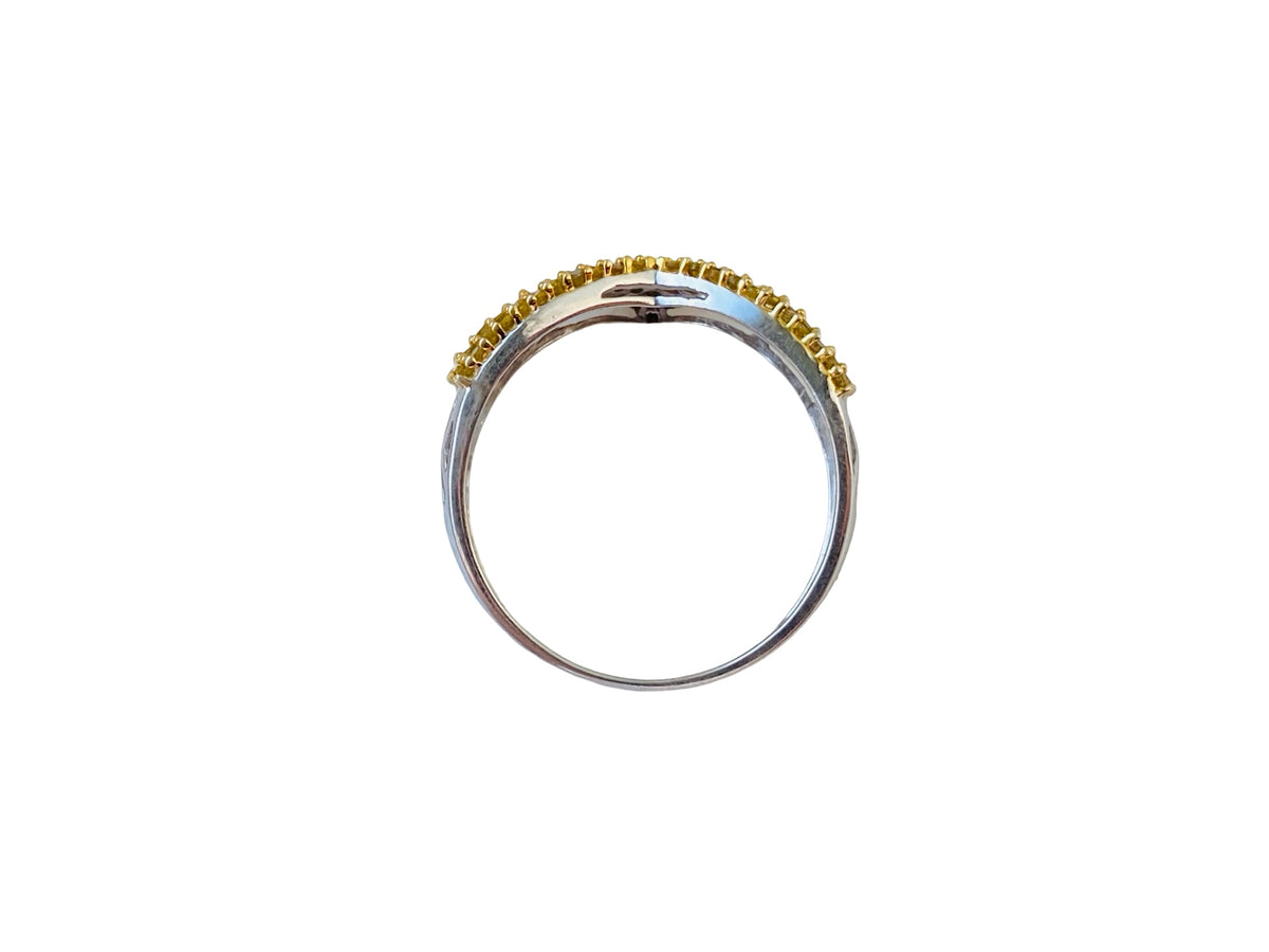 9ct Gold Yellow Diamond Wishbone Ring