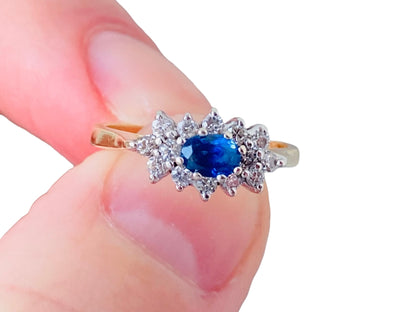 Vintage 18ct Gold Sapphire & Diamond Ring