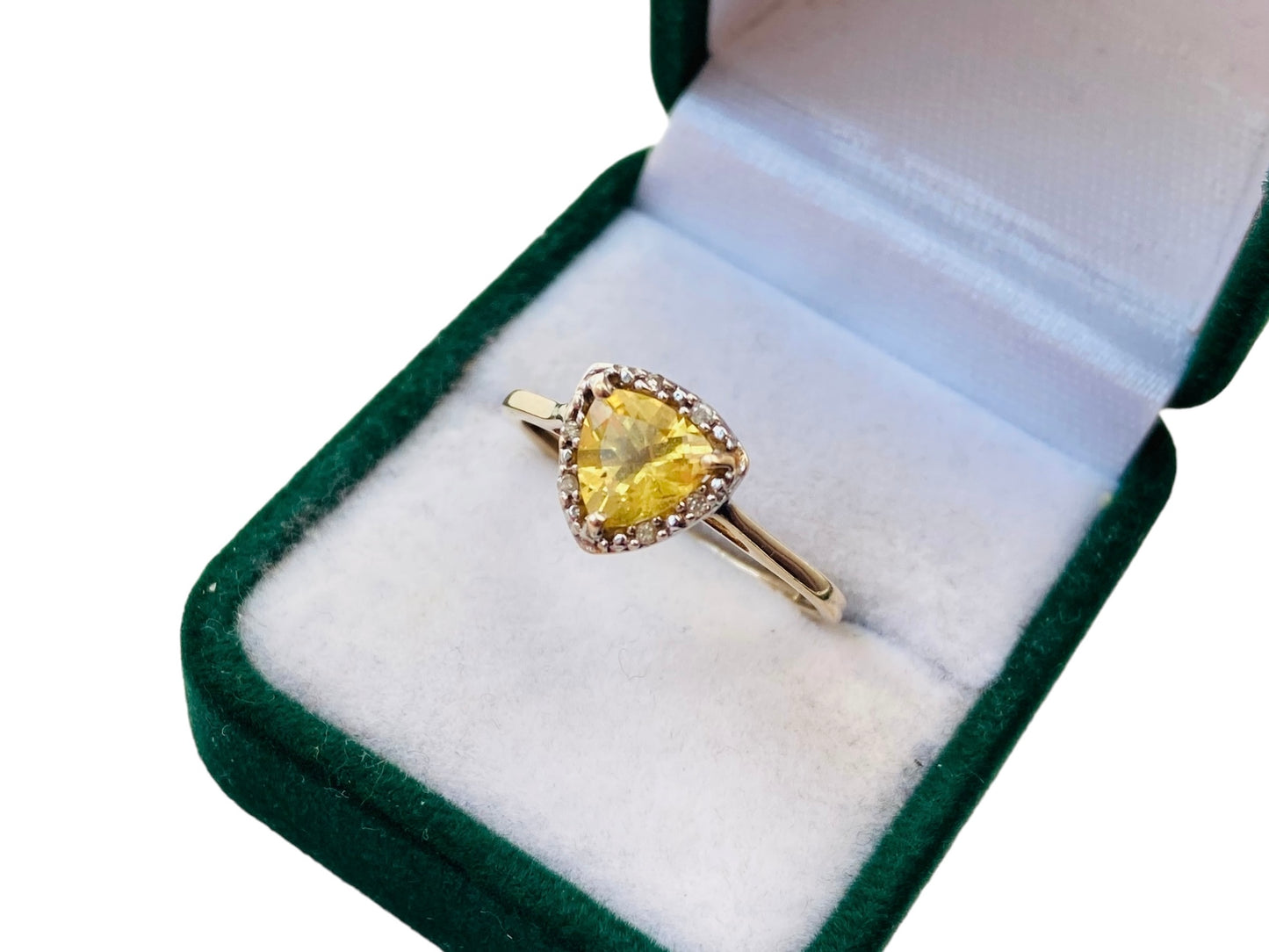 9ct Gold Citrine & Diamond Ring