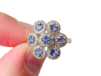 9ct Gold Tanzanite & Diamond Ring