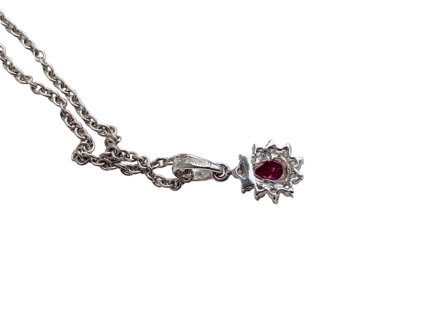 18ct Gold Ruby & Diamond Pendant with Necklace
