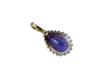 9ct Gold Amethyst & Diamond Pendant