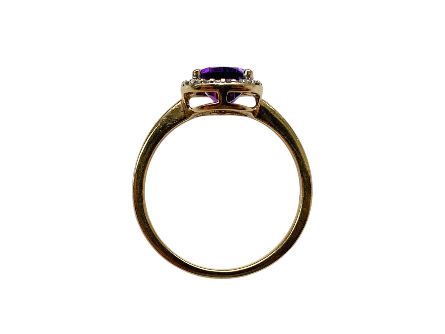 9ct Gold Amethyst & Diamond Ring