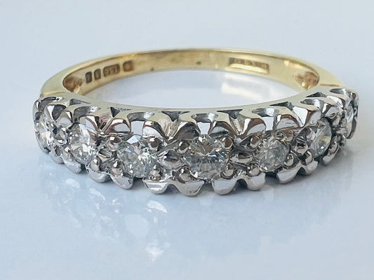 Vintage 18ct Gold Seven-Stone Diamond Ring