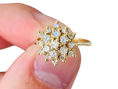 Vintage 18ct Gold Diamond Cluster Ring
