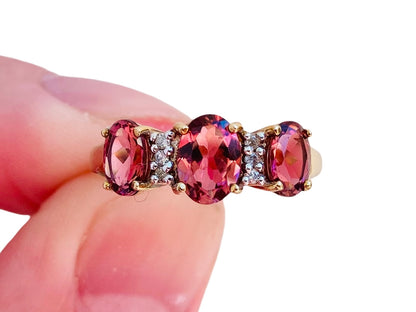 9ct GoldTourmaline & Diamond Ring