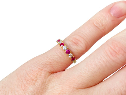 Vintage 18ct Gold Ruby & Diamond Ring