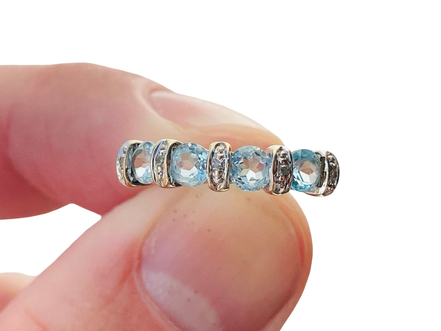 9ct Gold Topaz & Diamond Ring