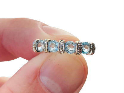 9ct Gold Topaz & Diamond Ring