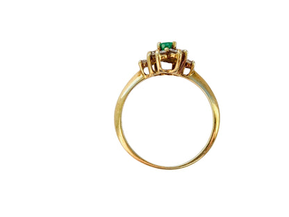 14ct Gold Emerald & Diamond Ring