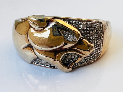 9ct Gold Diamond Panther Ring