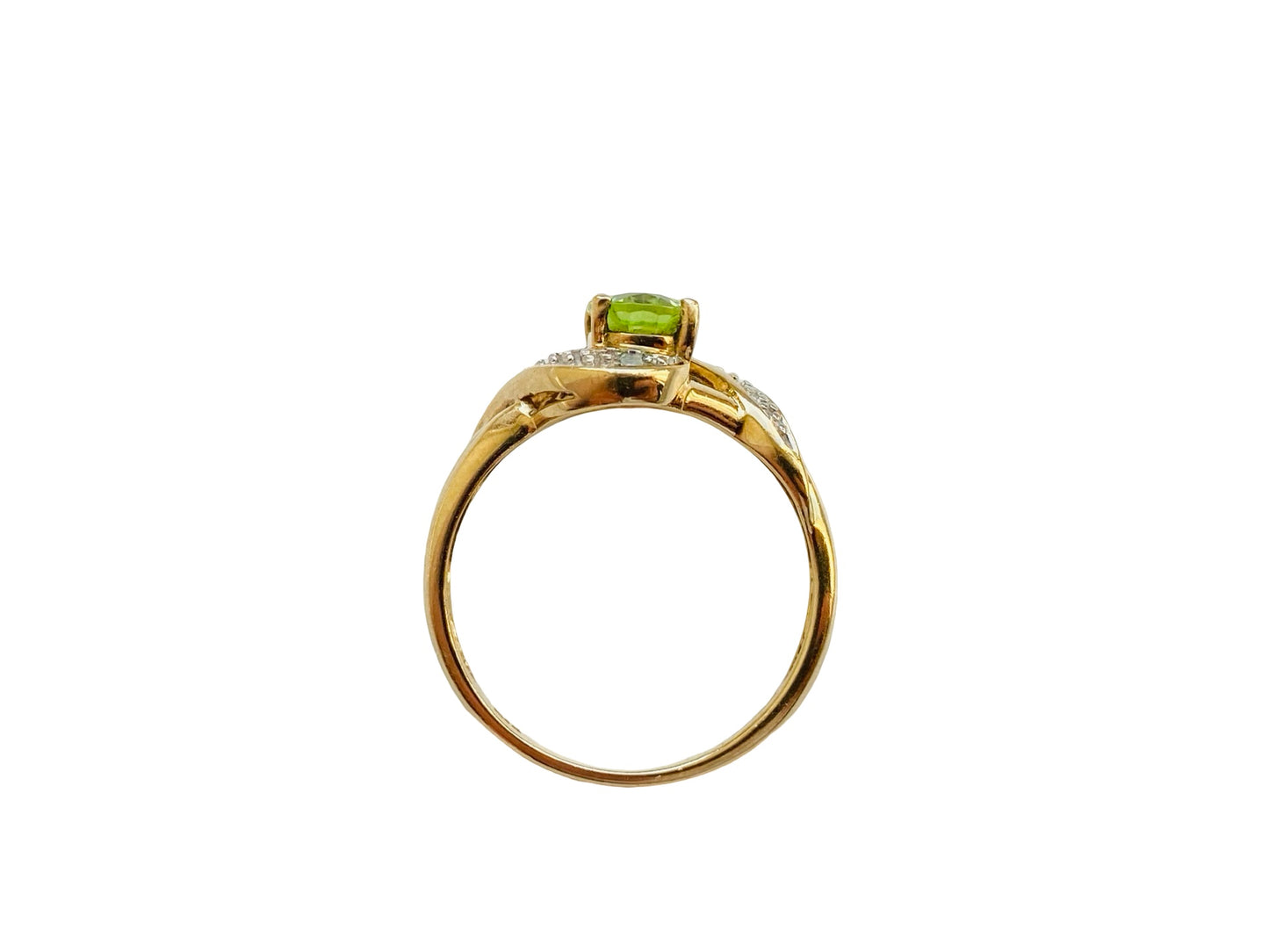 9ct Gold Peridot & Diamond Ring