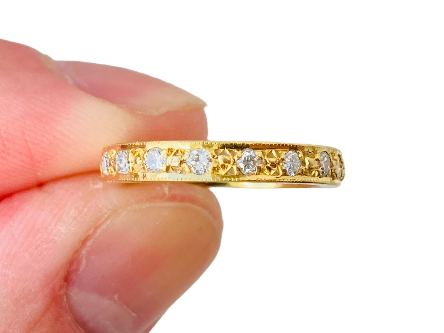 Vintage 18ct Gold Diamond Band Ring
