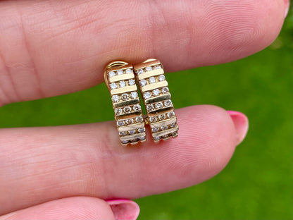 9ct Gold Diamond Earrings