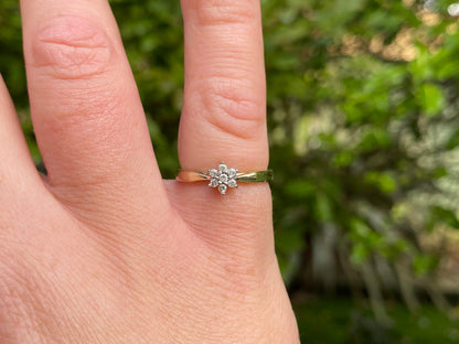 9ct Gold Diamond Daisy Ring