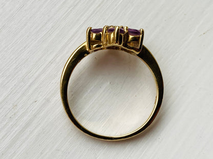 9ct Gold Amethyst & Diamond Ring