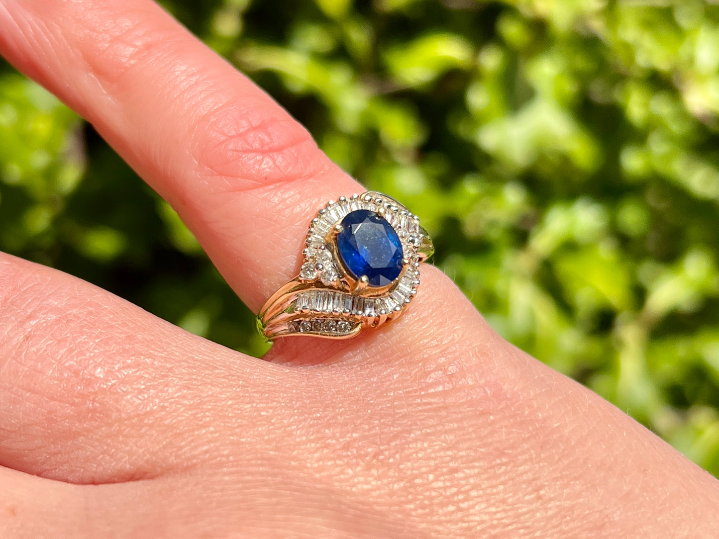 14ct Gold Sapphire & Diamond Ring