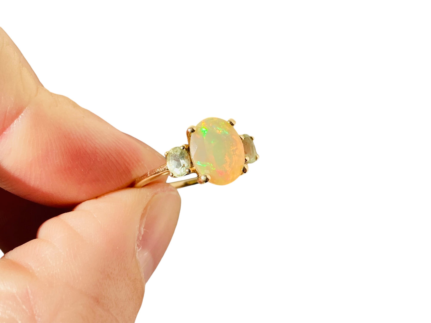 9ct Gold Opal & Tourmaline Ring