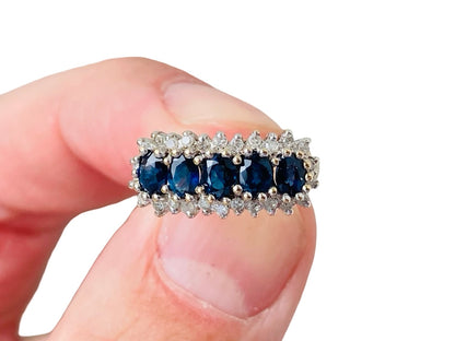 9ct Gold Sapphire & Diamond Ring