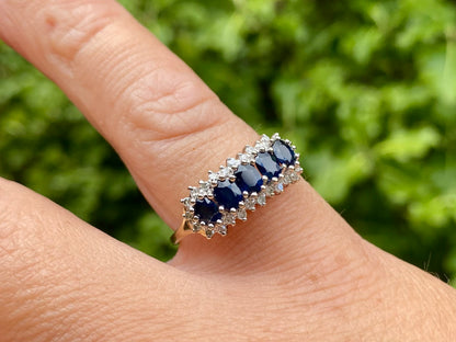 9ct Gold Sapphire & Diamond Ring
