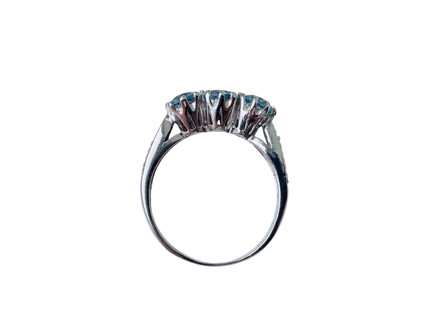 9ct Gold Sky Blue Topaz & Diamond Ring