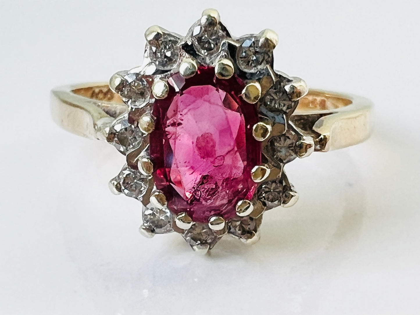 Vintage 9ct Gold Ruby & Diamond Ring
