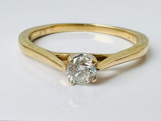 9ct Gold 0.15ct Diamond Solitaire Ring