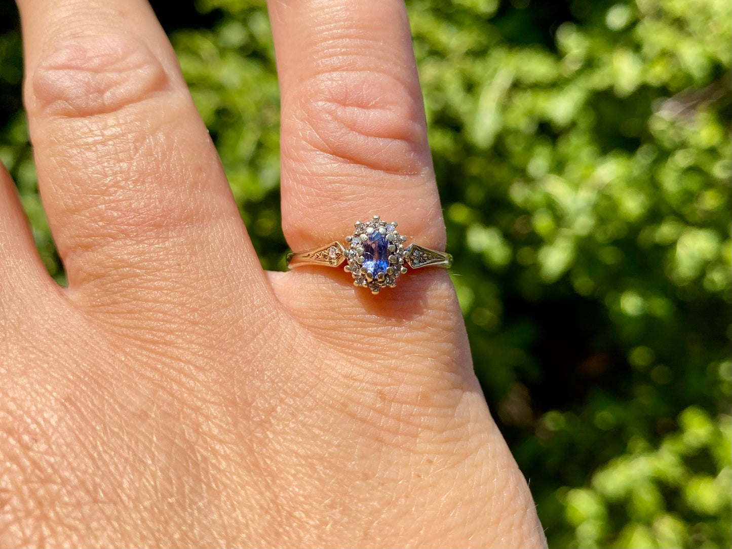 Vintage 9ct Gold Sapphire & Diamond Ring