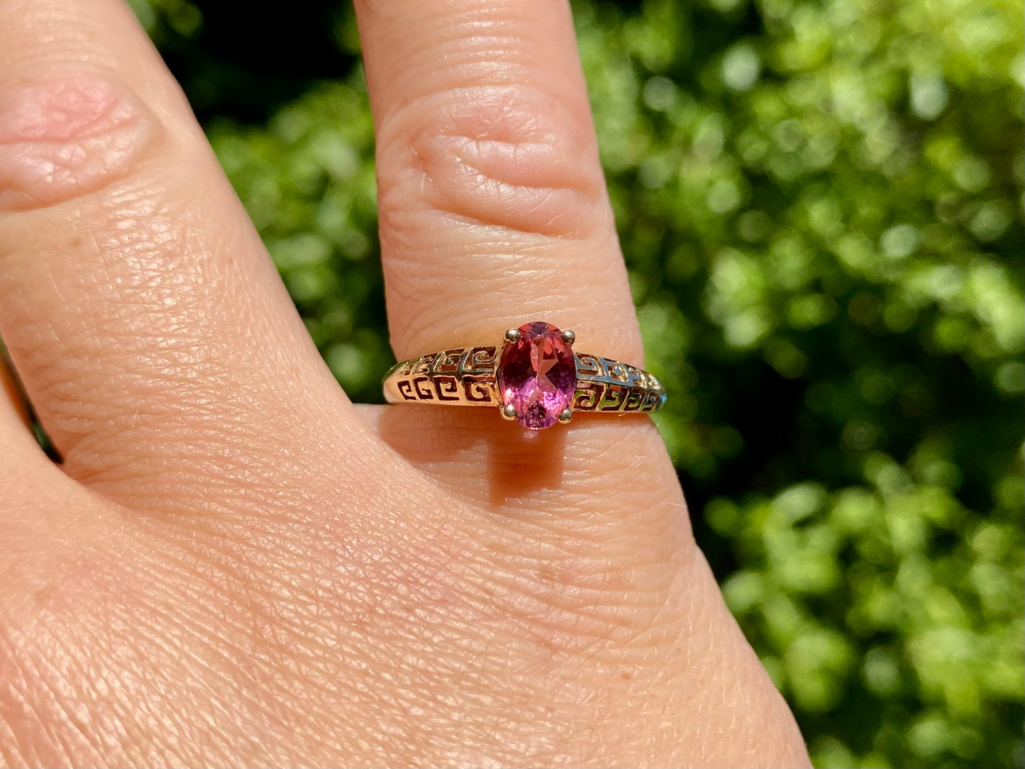 9ct Gold Pink Tourmaline Ring