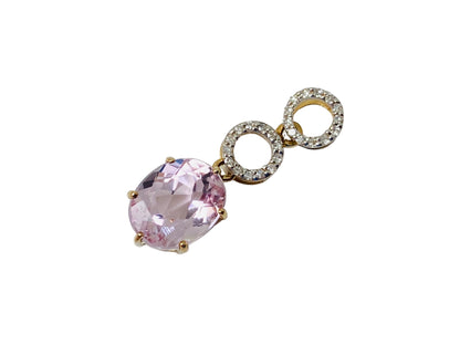 9ct Gold Morganite & Diamond Pendant