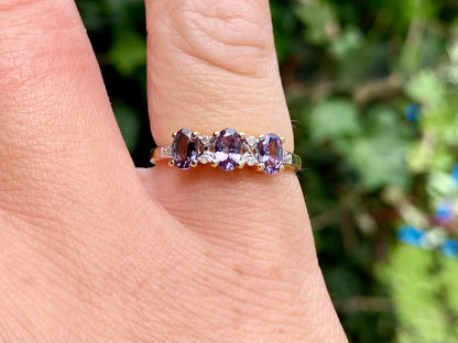 9ct Gold Spinel & Diamond Ring