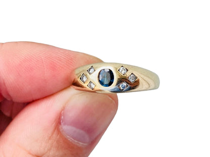 9ct Gold Sapphire & Diamond Ring