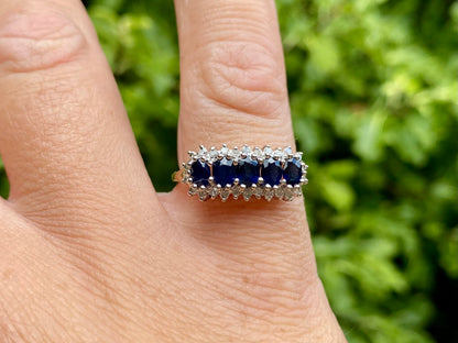 9ct Gold Sapphire & Diamond Ring